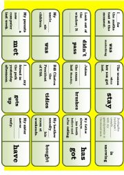 Verb tense domino