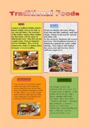 English Worksheet: Traditional Foods
