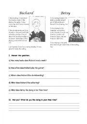 English Worksheet: I like reading..