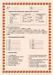 English Worksheet: Present Continuous Tense