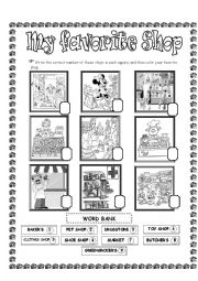 English Worksheet: MY FAVORITE SHOP