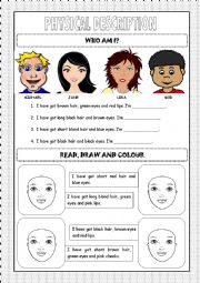 English Worksheet: Physical Description