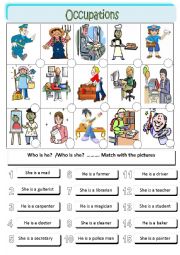 English Worksheet: Occupations  