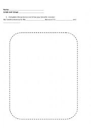 English Worksheet: Descriptions - Draw your monster