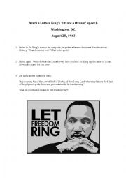 English Worksheet: Martin Luther Kings I Have a Dream speech