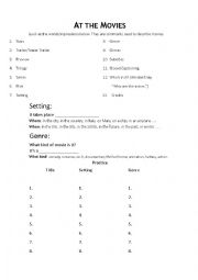 English Worksheet: At The Movies