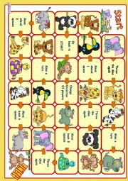 English Worksheet: Boardgame - wild animals