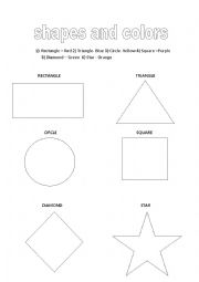 English Worksheet: shapes and colors