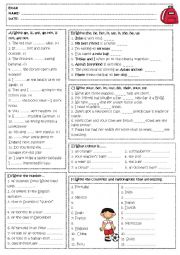 English Worksheet: Easy exam