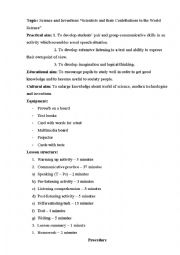English Worksheet: Scientists and inventions