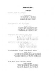 English Worksheet: Conjunctions_Exercises