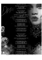 English Worksheet: Rihanna - Diamonds