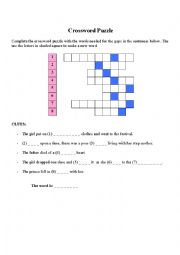 English Worksheet: cross word puzzle