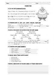 English Worksheet: Timmy and his family