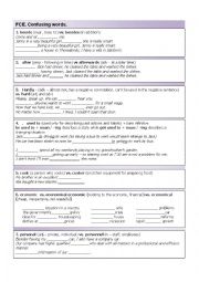 English Worksheet: Confusing words