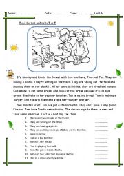 English Worksheet: a picnic day