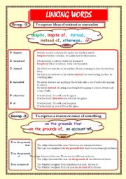 English Worksheet: LINKING WORDS (Conjunctions + Adverbs) Page - 05