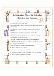 English Worksheet: Job Interview Tips Listenig Exercise