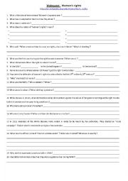 English Worksheet: Womens rights