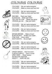 English Worksheet: Colours! Colours! (song)