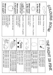 English Worksheet: Colours songs 2