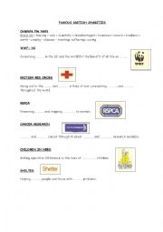 English Worksheet: British charities