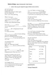 English Worksheet: Song 