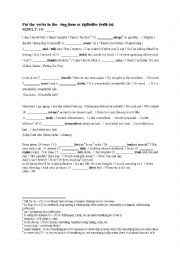 English Worksheet: Grammar and Songs; -ing form and infinitive (with to)