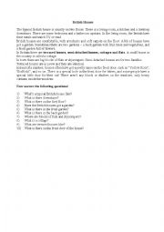 English Worksheet: British Houses