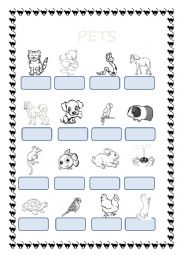 English Worksheet: pets