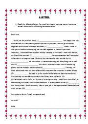 English Worksheet: A Letter