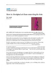 English Worksheet: Newspaper article - Contemporary Australian Art