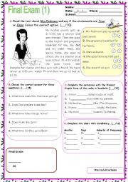 English Worksheet: daily routine