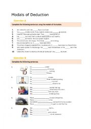 English Worksheet: Modals of Deduction - Controlled Practice