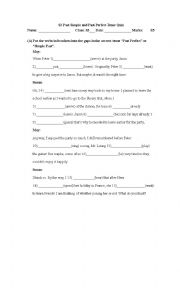 English Worksheet: Past and Past Perfect Tense