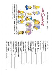 English Worksheet: The Simpsons Family Tree