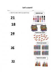 English Worksheet: Lets count!