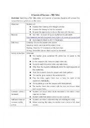 English Worksheet: Ted Talk- 8 secrets of success