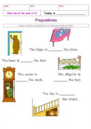 English Worksheet: Prepositions