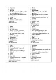 English Worksheet: Getting to Know You Cards
