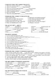 English Worksheet: GRAMMAR TEST