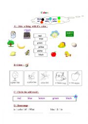 English Worksheet: colours