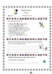 English Worksheet: exam (adverbs of frequesny and the present simple)