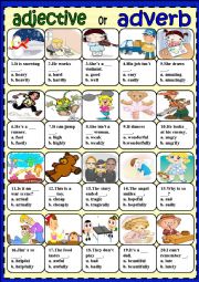 English Worksheet: adjective or adverb