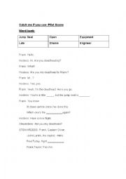 English Worksheet: Catch me if you Can movie- Pilot Scene