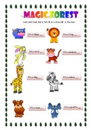 English Worksheet: Animals - YLE Starters format