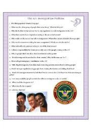 English Worksheet: The US Immigration Problem Listening Exercise