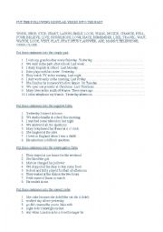 English Worksheet: simple past.