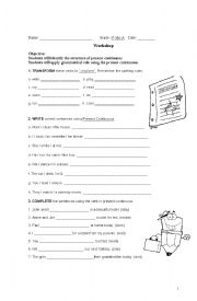 English Worksheet: present continuos