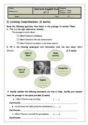 Mid-term English Test    1st  Form (part1)